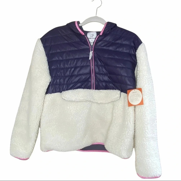 Ivory Ella Sherpa Puffer Mixed Media Women's Hooded Jacket Small NWT - Picture 4 of 11